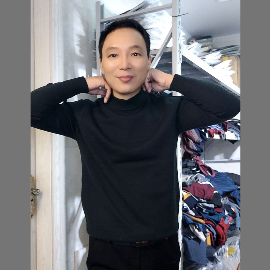 中年男装长袖毛衣半高圆领