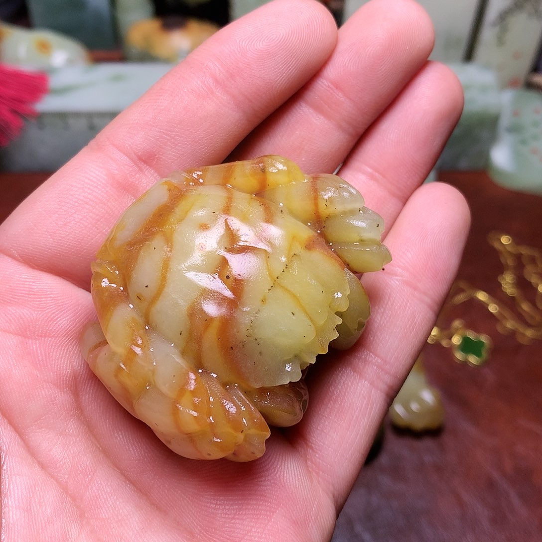 蛇纹石玉把件儿未镶嵌