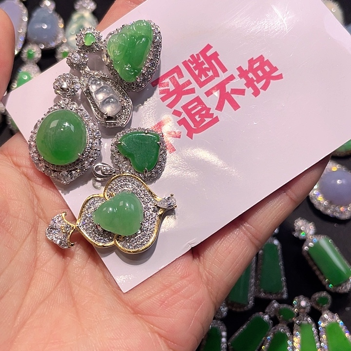 ****醉翡翠银S925镶嵌颈饰