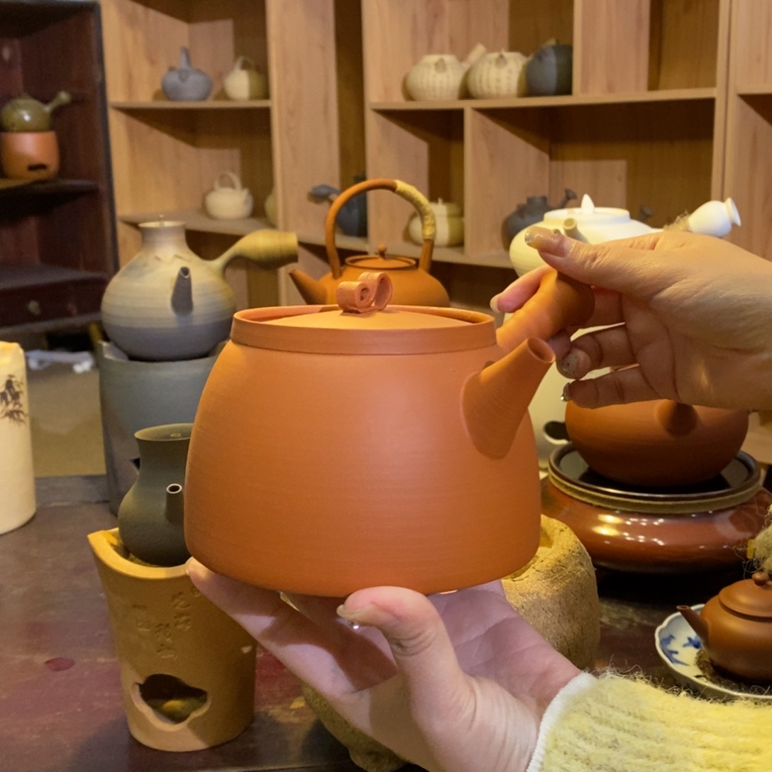 陶煮海红泥侧把壶700cc