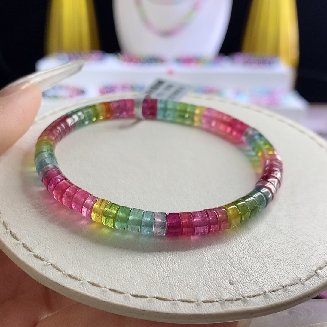 未镶嵌手链碧玺直切