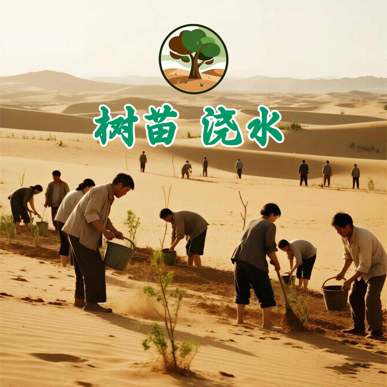 沙漠浇水明信片B2
