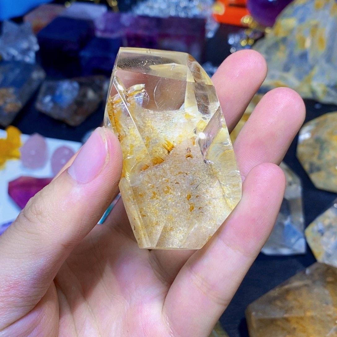 天然彩虹礁花随形未镶嵌水晶