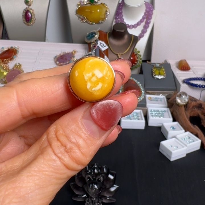 【闪购商品】琥珀戒指合金55uuui j j j j