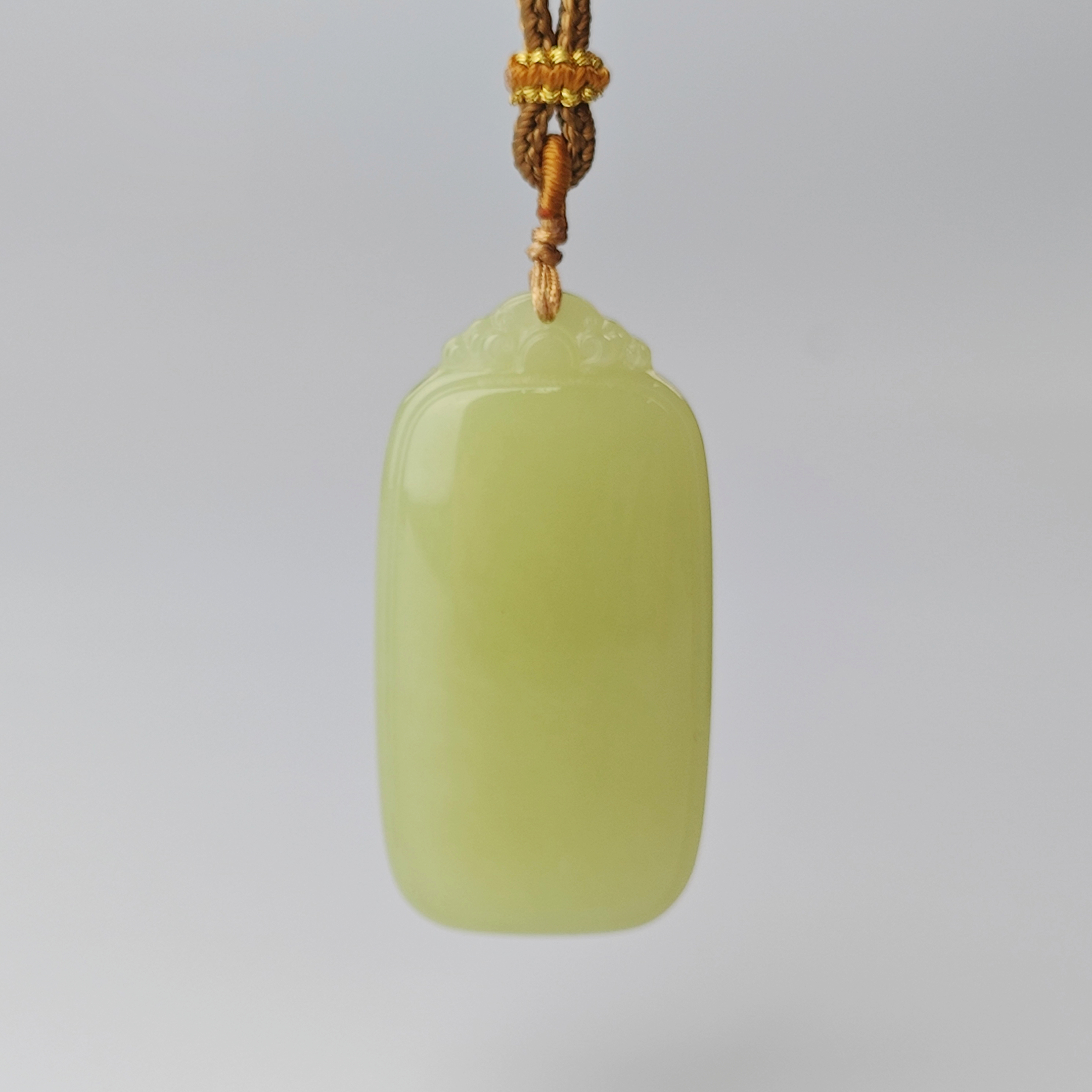 『安徐珠宝』和田玉黄玉无事牌挂件   多样性发其一