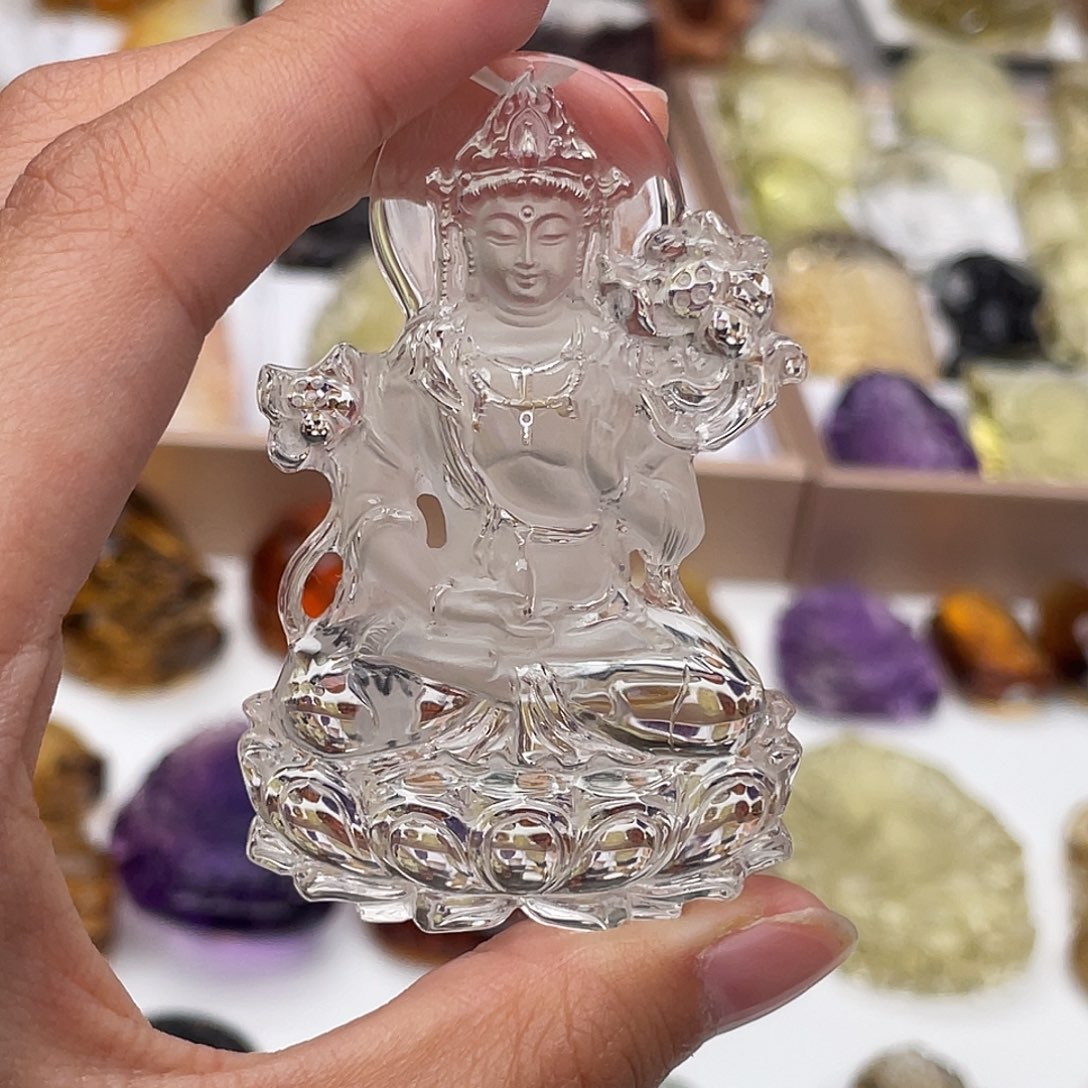 水晶颈饰未镶嵌定制吊坠观音