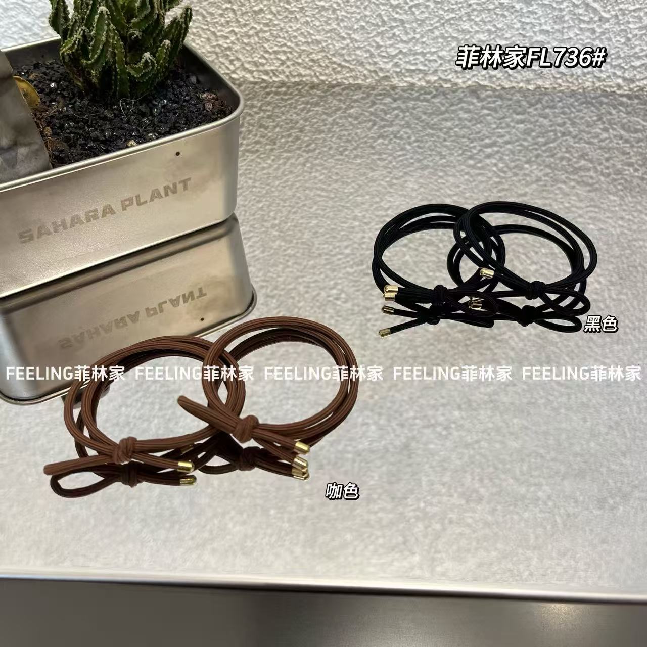 菲林家FL 736 简约双层蝴蝶结头绳发圈
