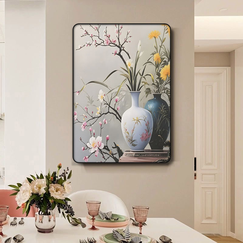 N136梅兰竹菊玄关装饰画美式客厅正进门墙画高级感挂画福利2-20