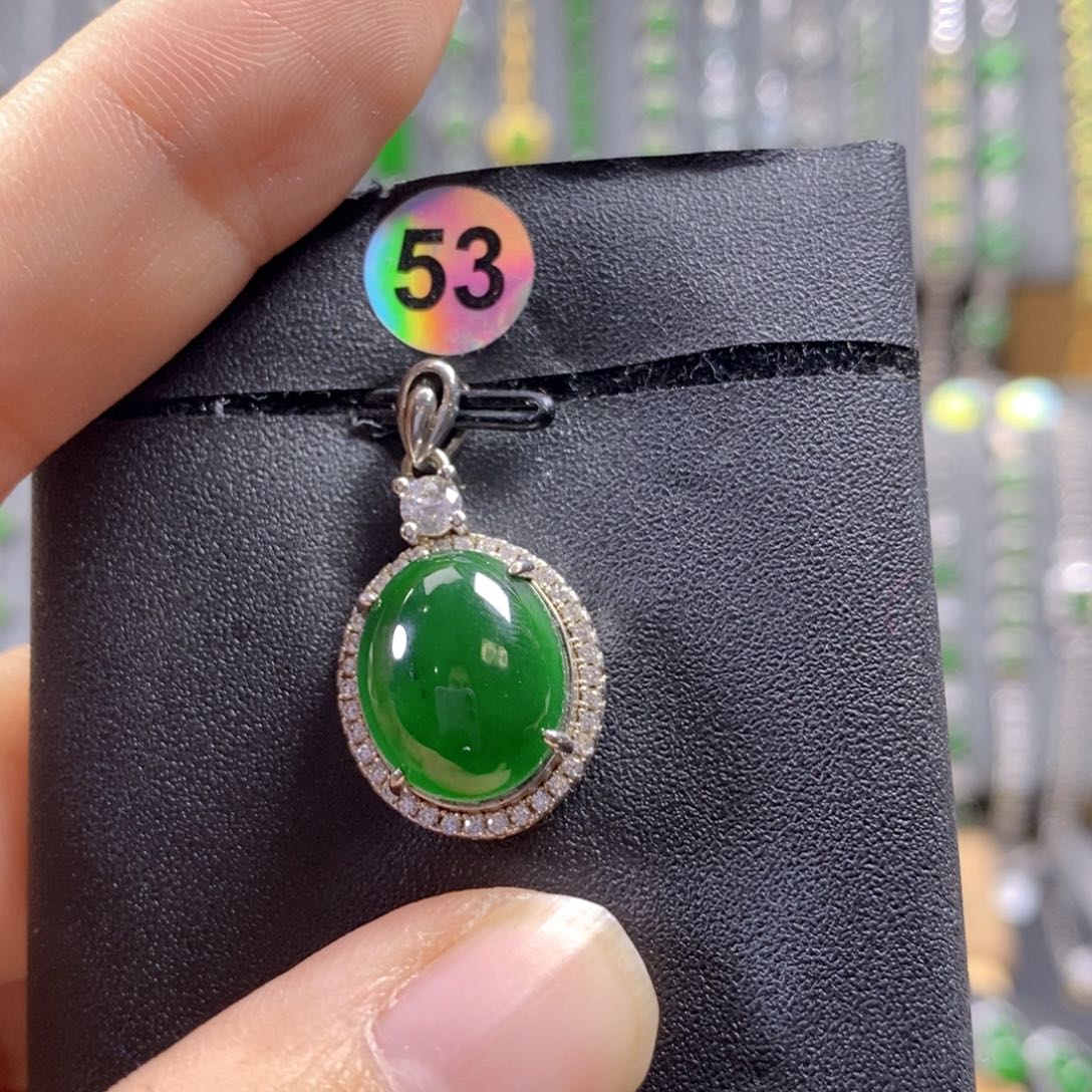 颈饰银S925镶嵌翡翠53