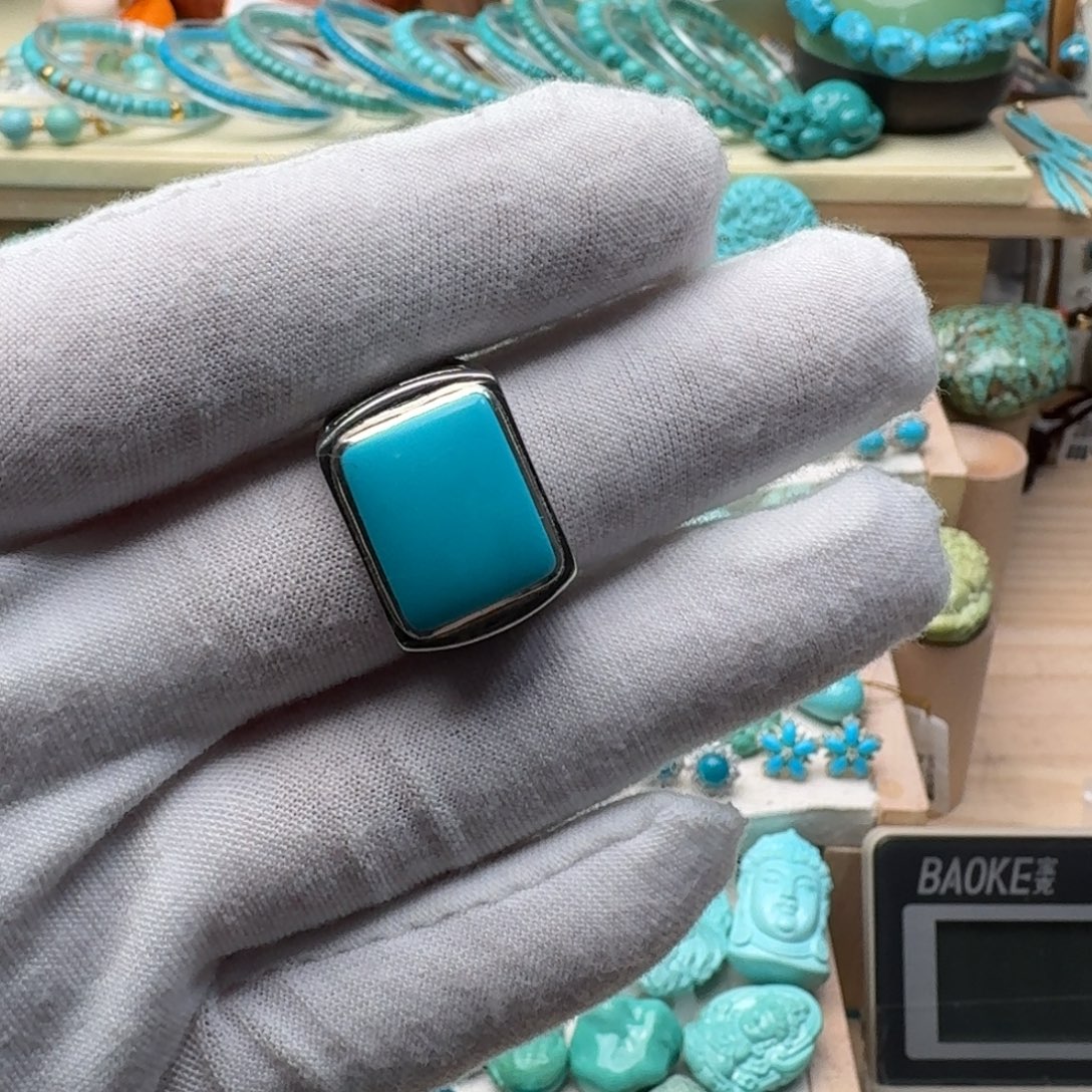 绿松石银S925镶嵌珠宝奇石