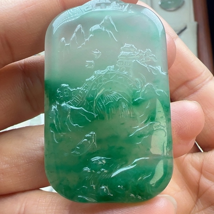 石英质玉银S925镀金镶嵌吊坠(不含链)