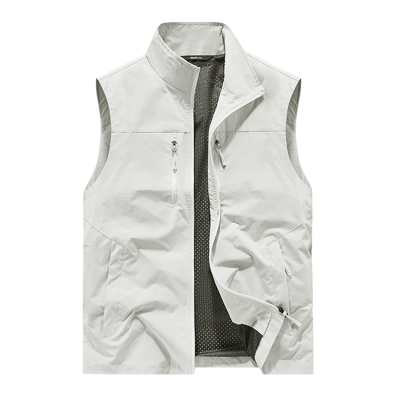 马甲男士春秋季多口袋户外速干中年休闲运动工装马夹宽松大码坎肩