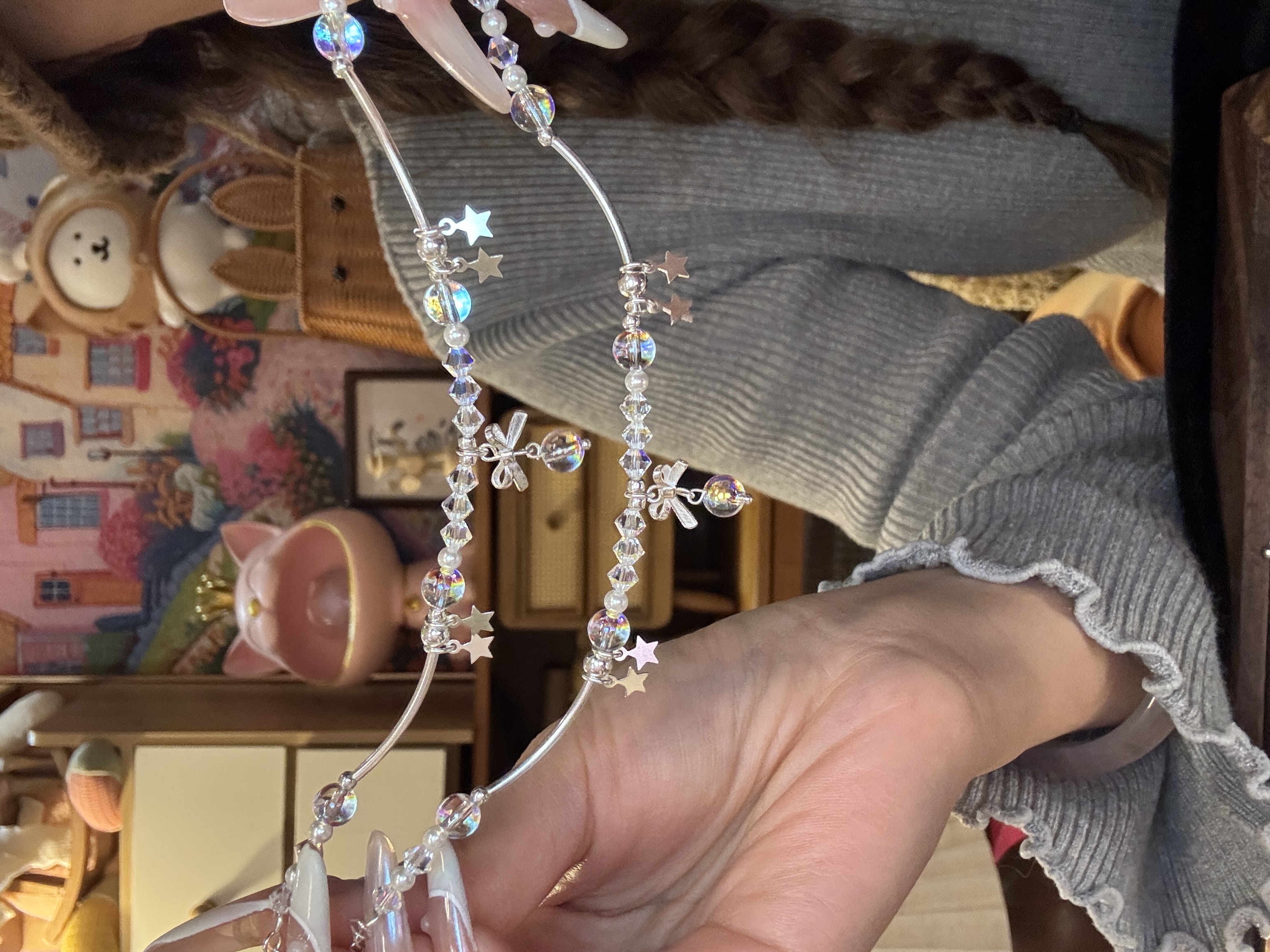 925银手链 【圣诞蝴蝶】原创手链高颜值可调节手围女款小众设计