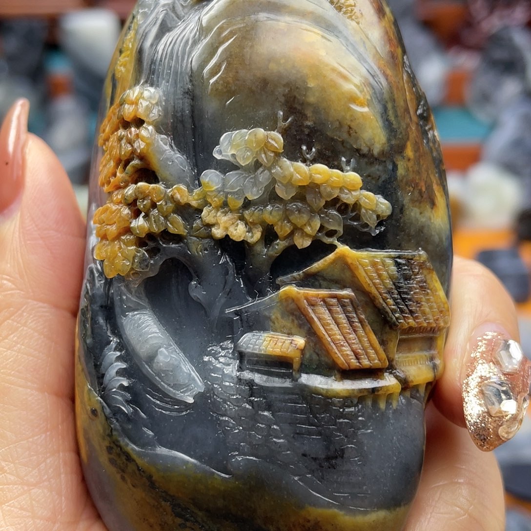 去***真和田玉未镶嵌挂件