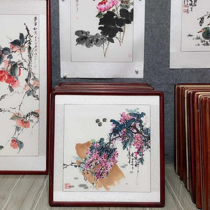 【闪购商品】国画书画作品带框65×65厘米