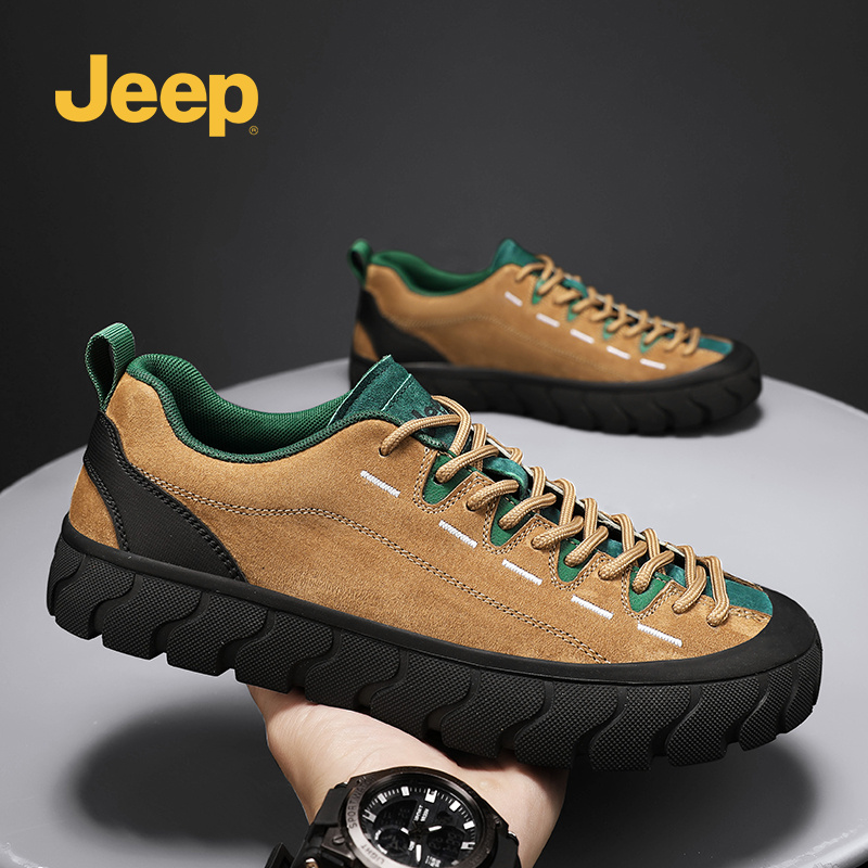 Jeep吉普高格调阿甘男鞋冬季防滑运动跑步休闲爆款防水增高老爹鞋