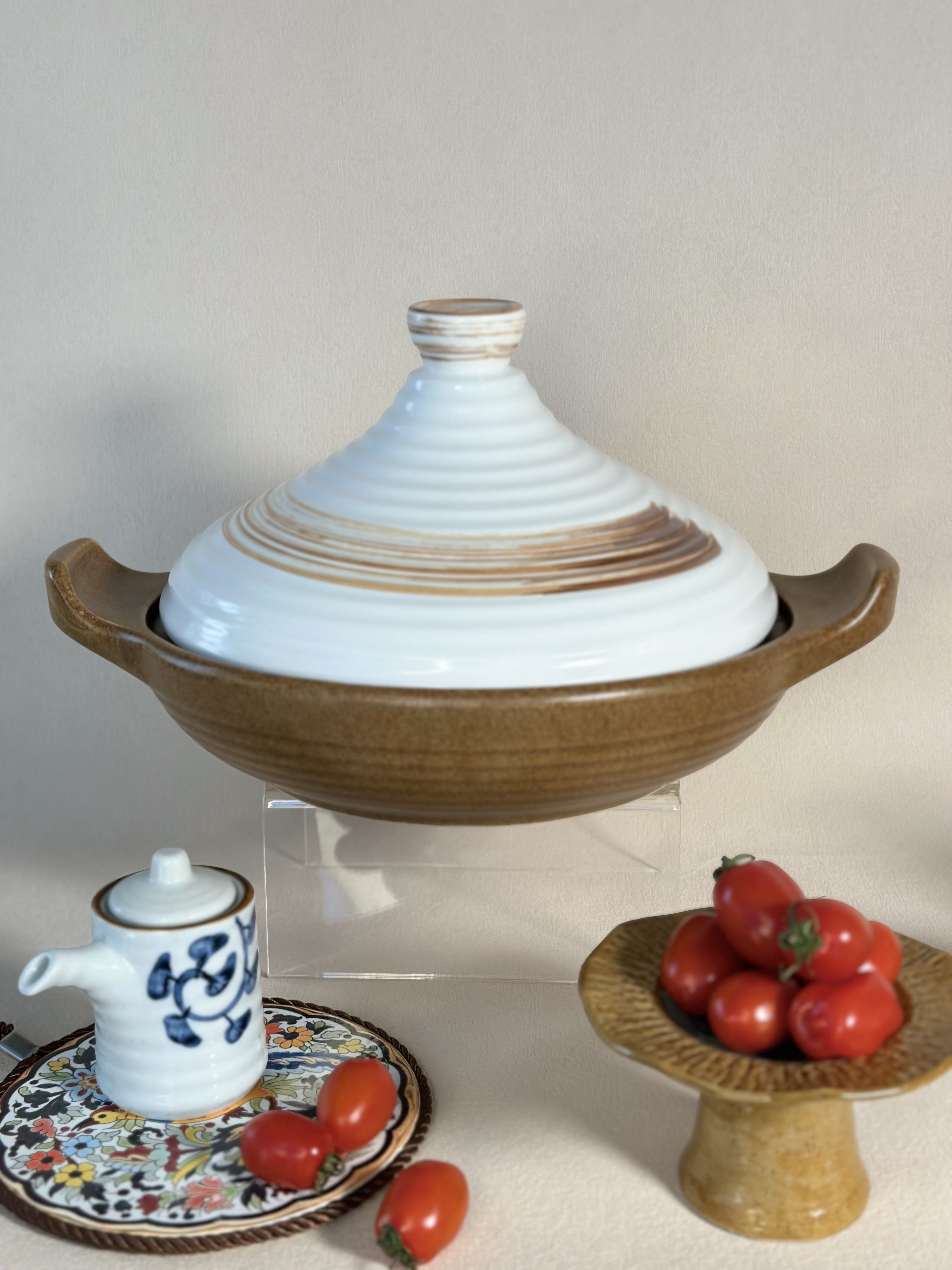 伊笠烧塔山居笠影抗粘干烧不裂0氟陶瓷釉不粘易清洁原矿土锅