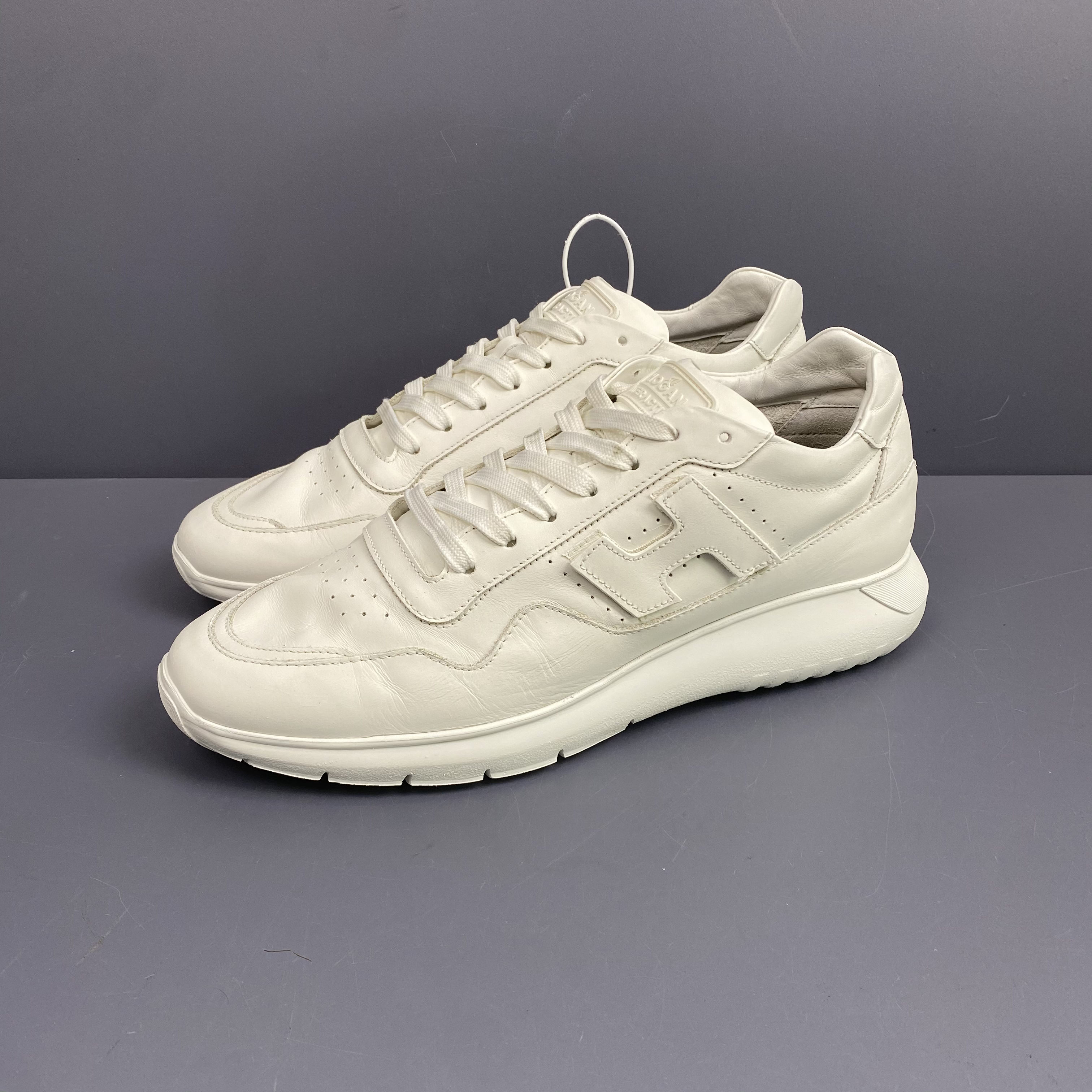 95新 HOGAN 43.5码 hogan霍根 纯白运动鞋 休闲鞋 很新295