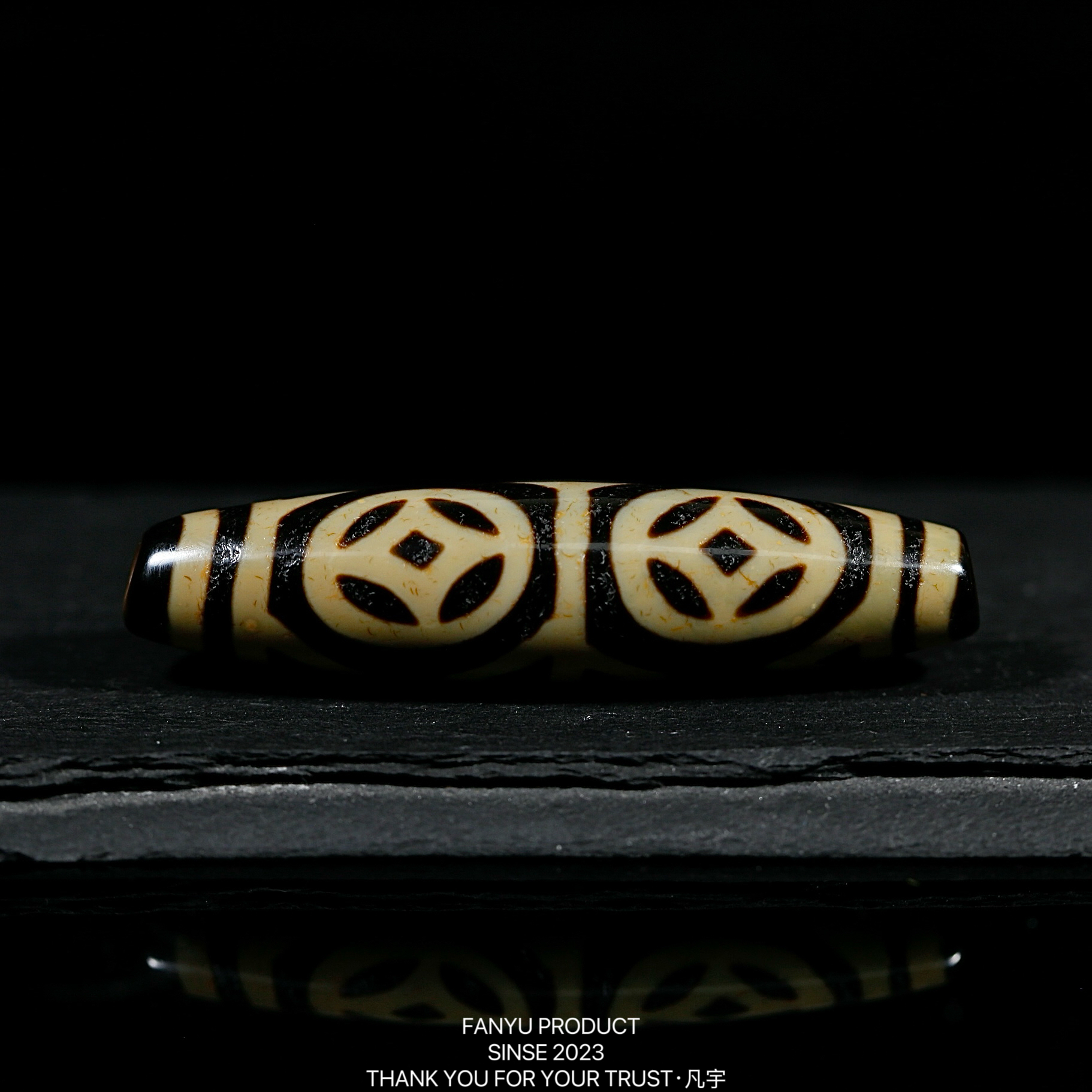 凡宇出品·台珠老冯超顶金钱四眼天珠锁骨链时尚百搭男女同款轻奢