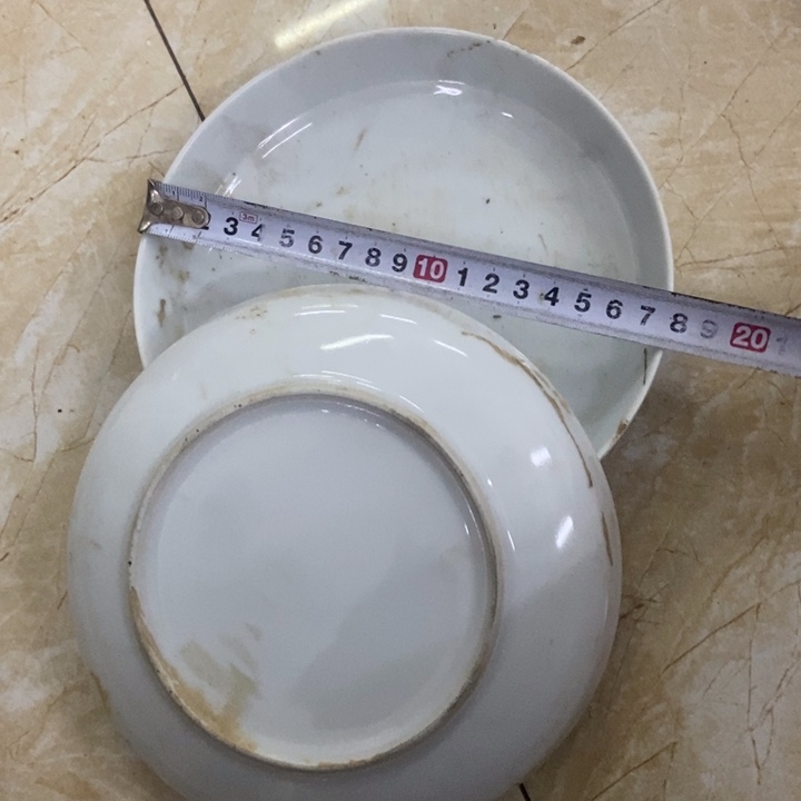 陶2个17.5厘米老白胎窝盘