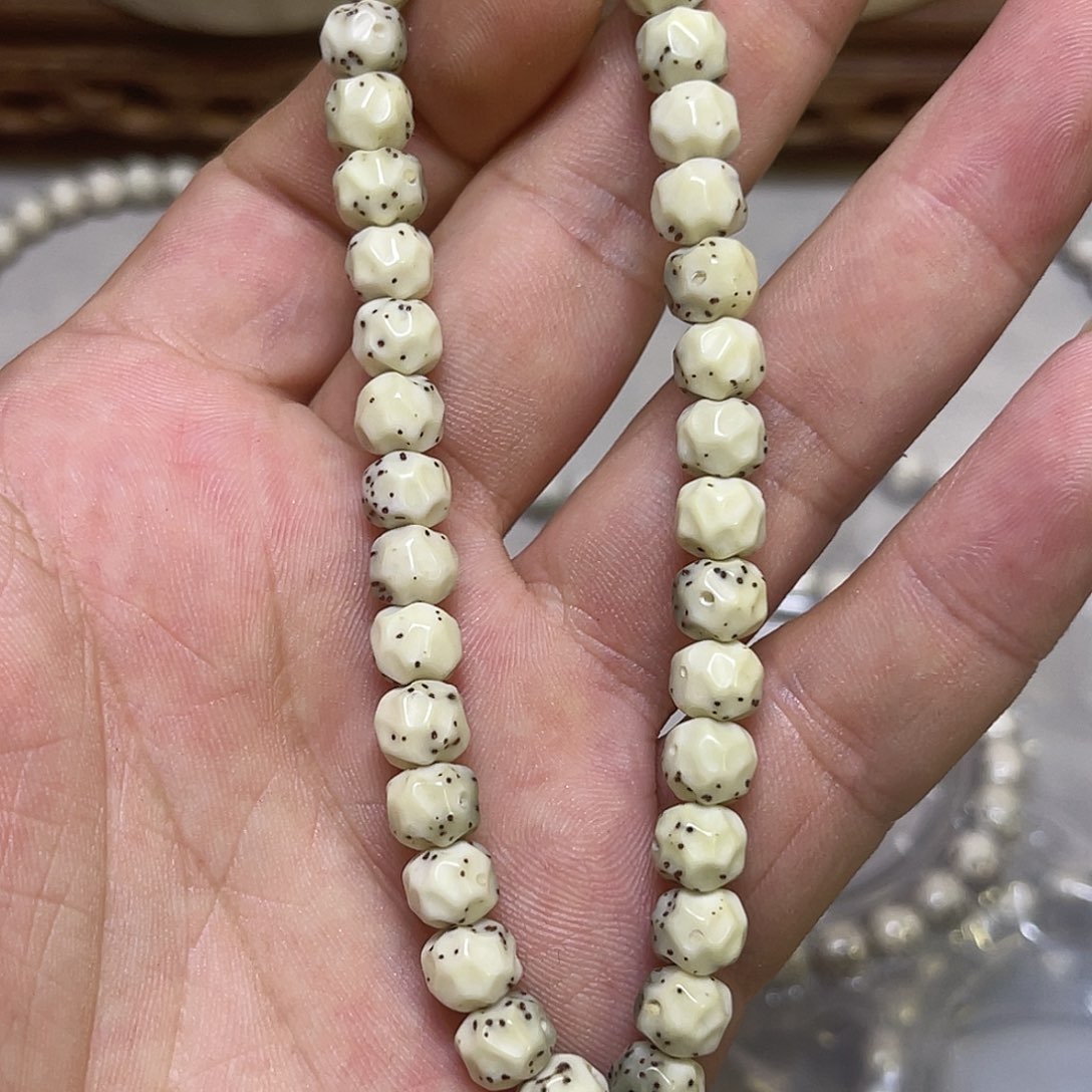 星月菩提手串8改7.5骨瓷白满工无相