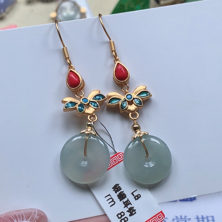 翡翠耳饰未镶嵌耳钩