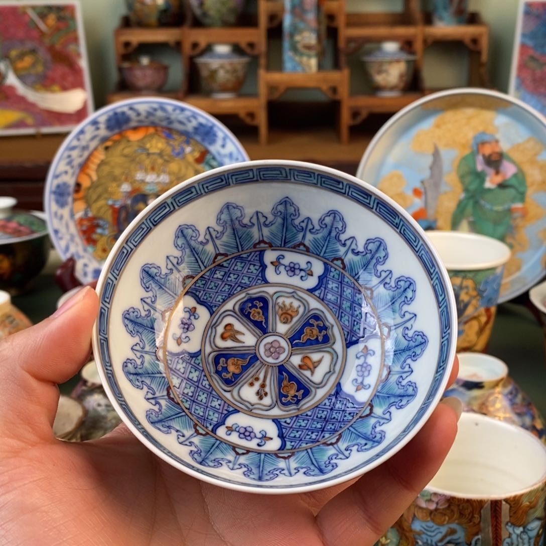 纯手工手绘陶瓷斗彩普洱