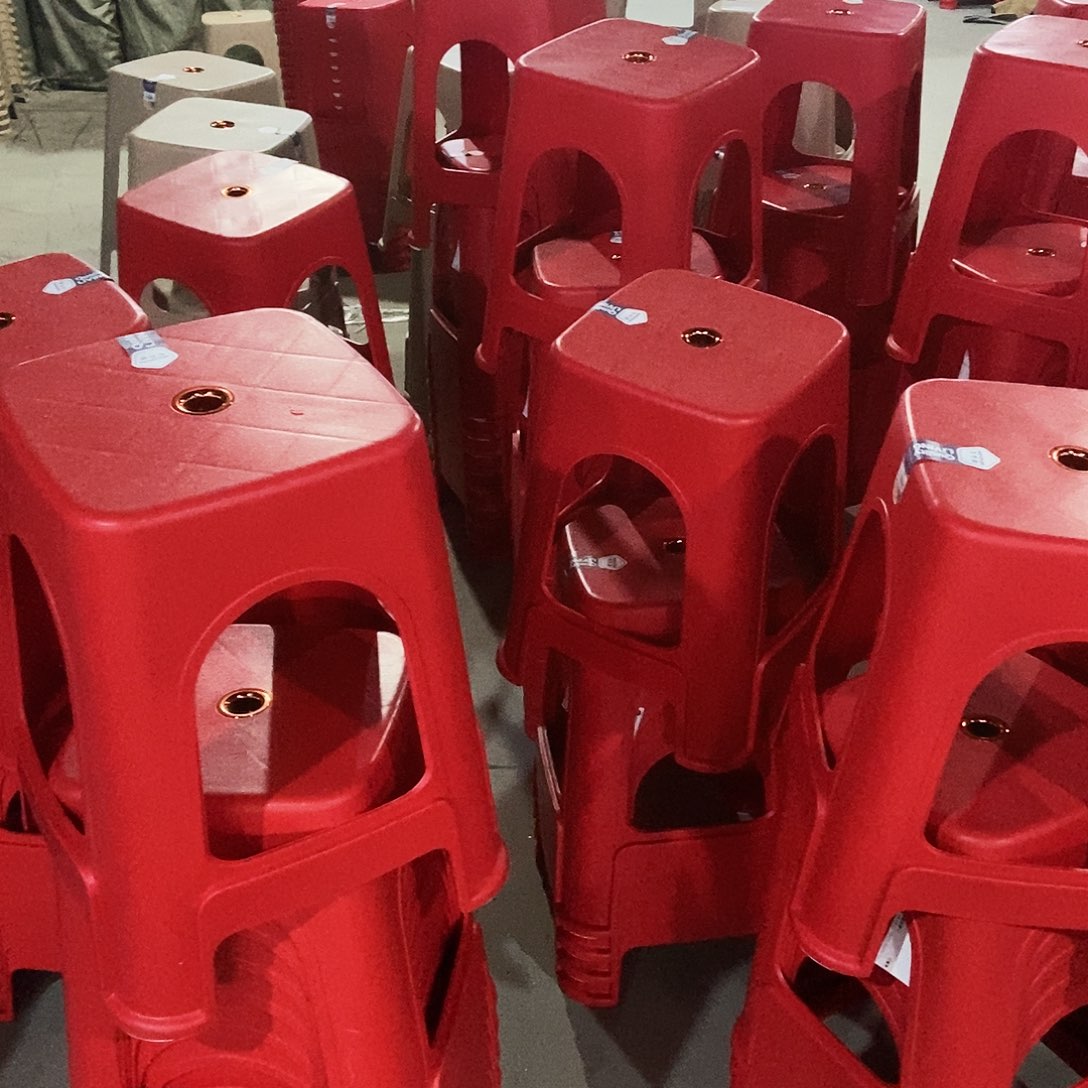 PP1851爆款加厚餐桌高凳10个装红色