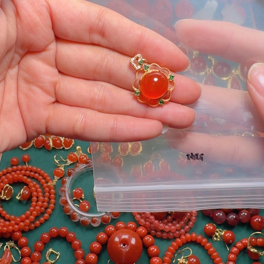 南红玛瑙南红 银S925镶嵌