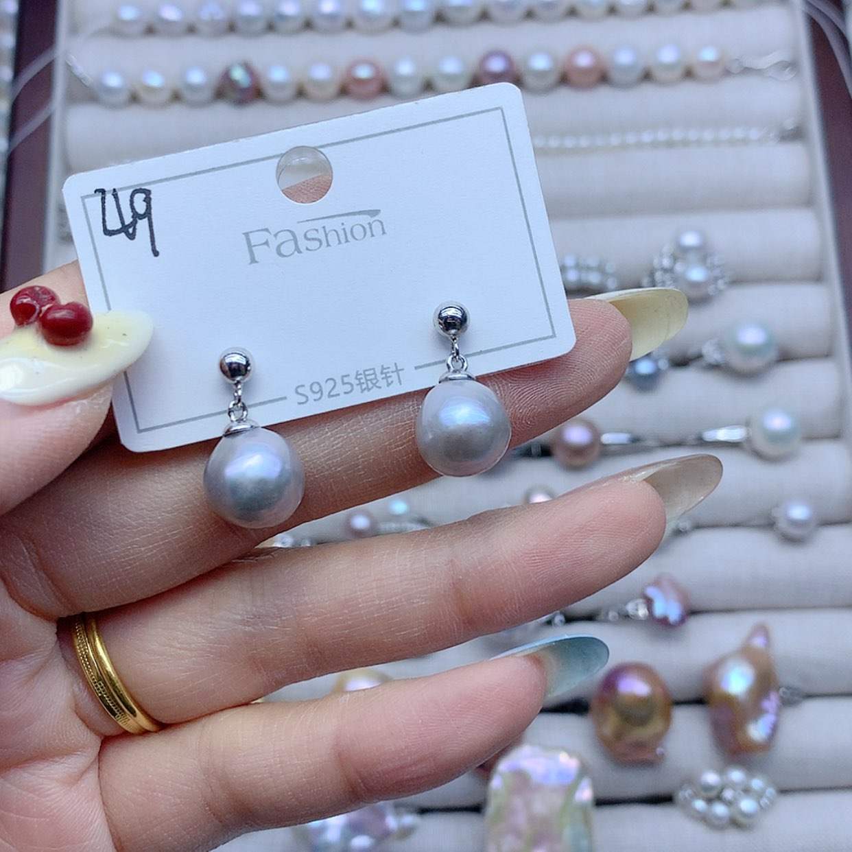 【闪购商品】淡水珍珠耳饰银S925镶嵌