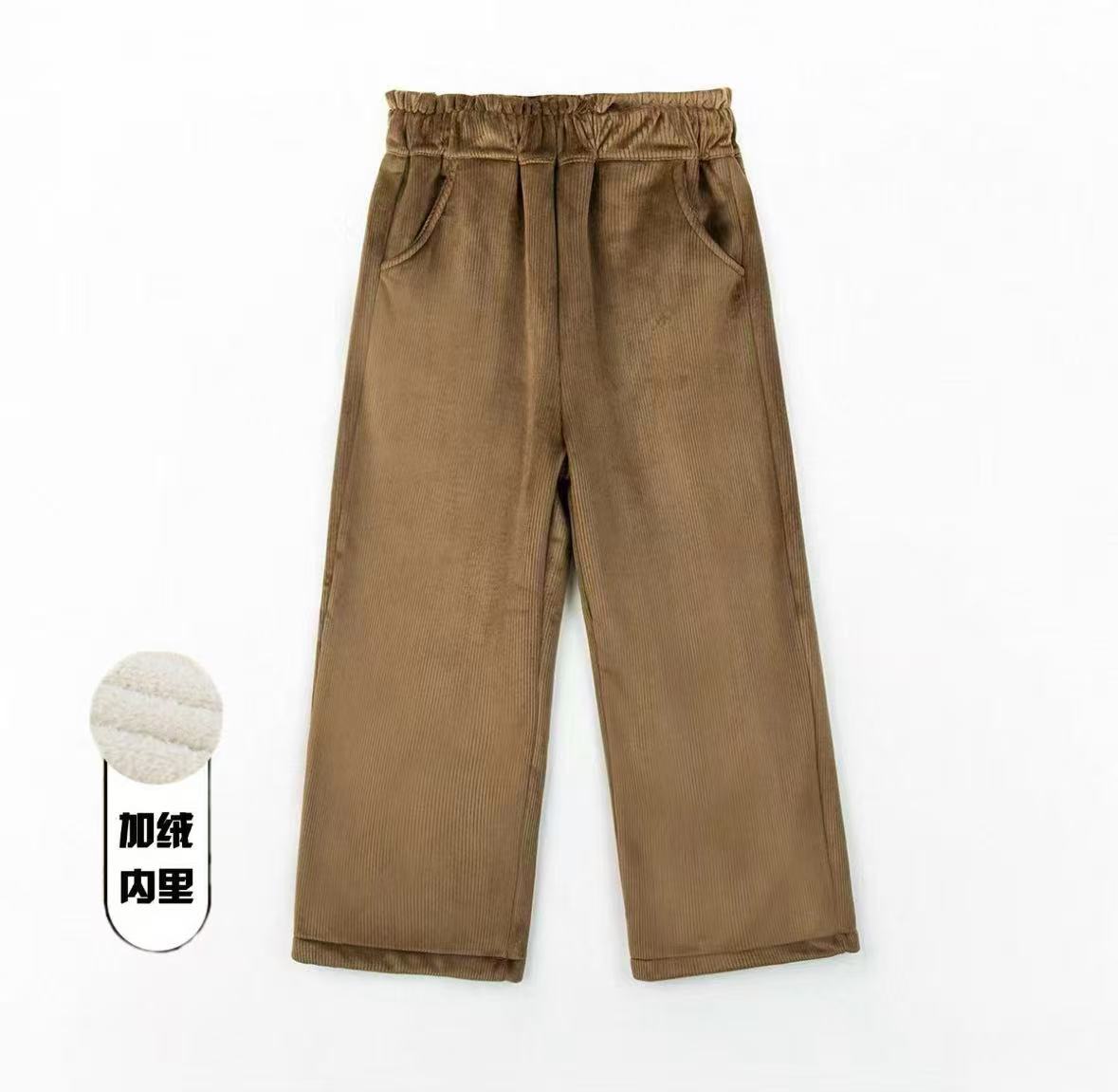 （亲子）女童灯芯绒裤子秋冬新款宝宝加绒休闲裤儿童装运动裤长裤