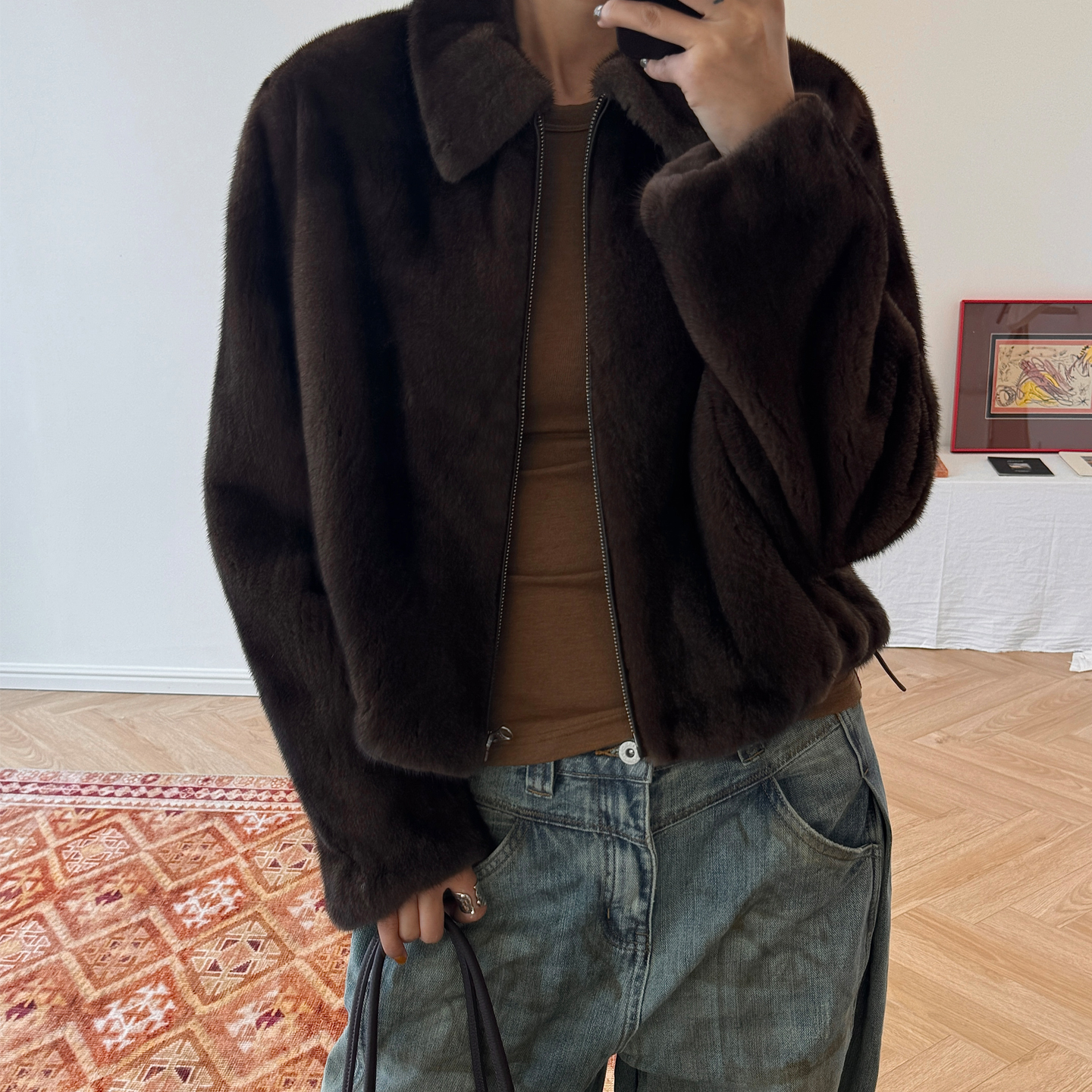 皮草外套女款爆款2025新款冬季海宁翻领整貂貂皮进口水貂毛大衣