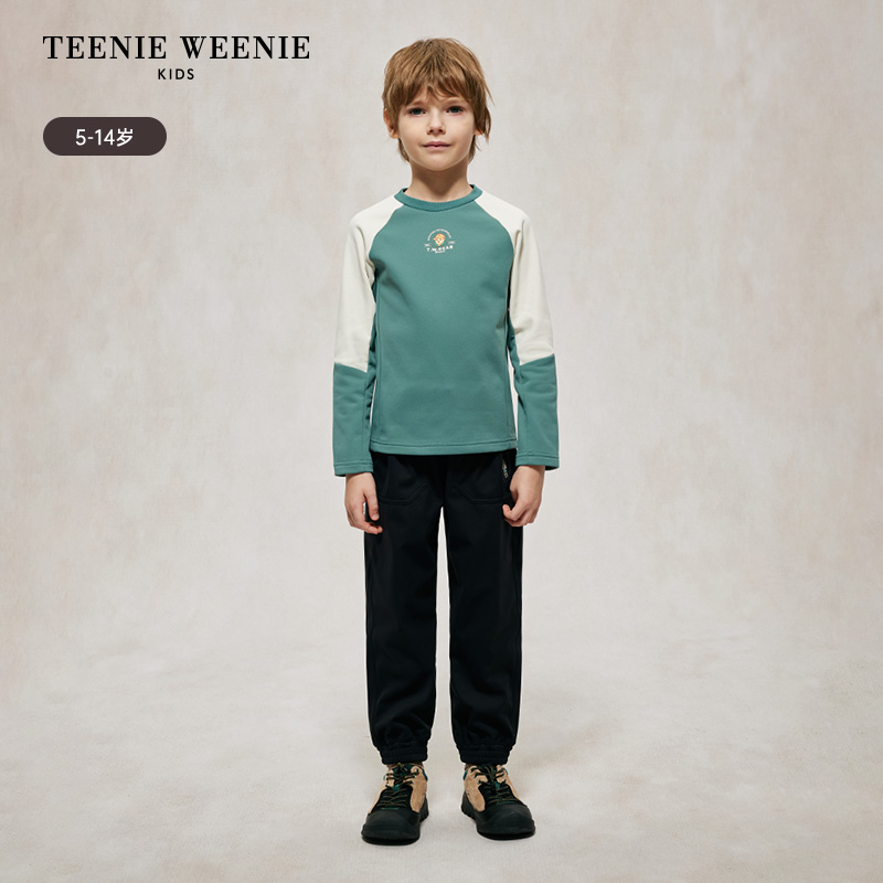 《奥莱》TeenieWeenie Kids小熊男童百搭防泼水纯色长裤TKTC244901B