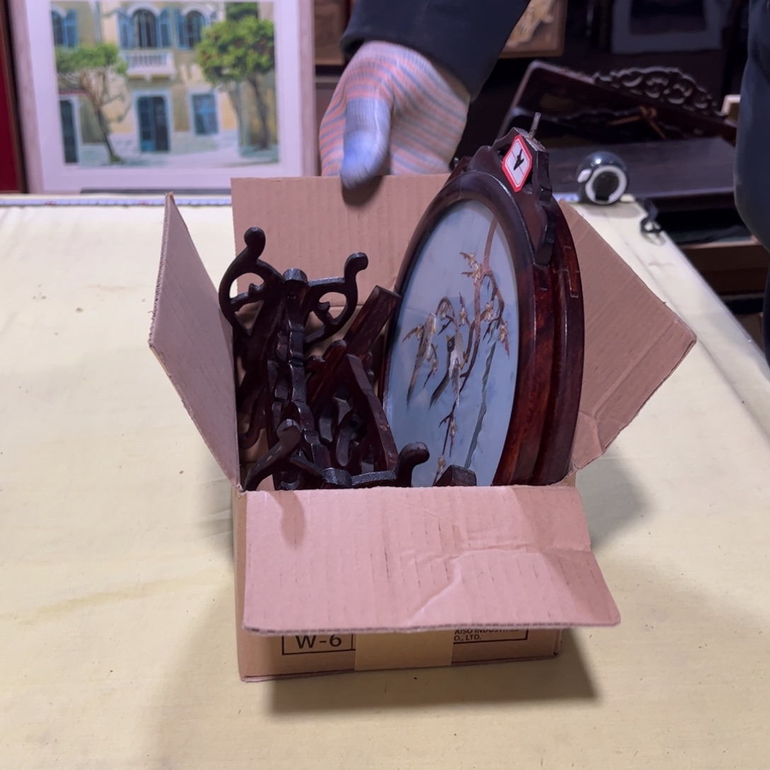 绘画亦**水屏风框画茶空间设计