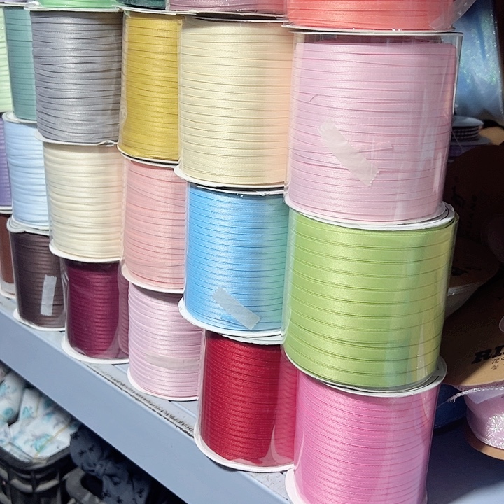 0.3的棉带大红桃粉天蓝各50码材料