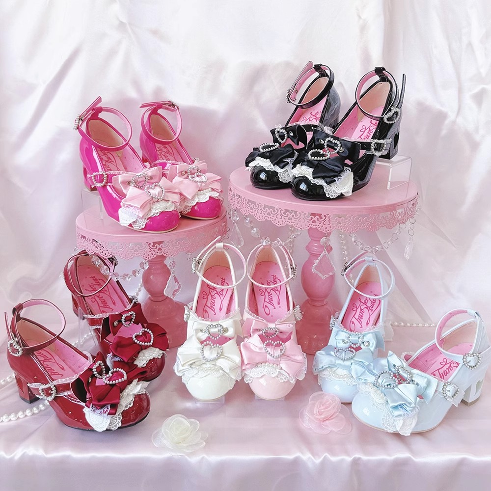 转校生 昭和誓约2.0 原创姬系女鞋镂空跟玛丽珍鞋gal系古早味lo鞋