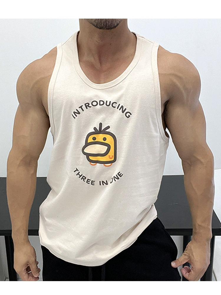 纯棉好面料!全棉背心无袖T恤肌肉男体育生潮运动健身海滩优良成衣