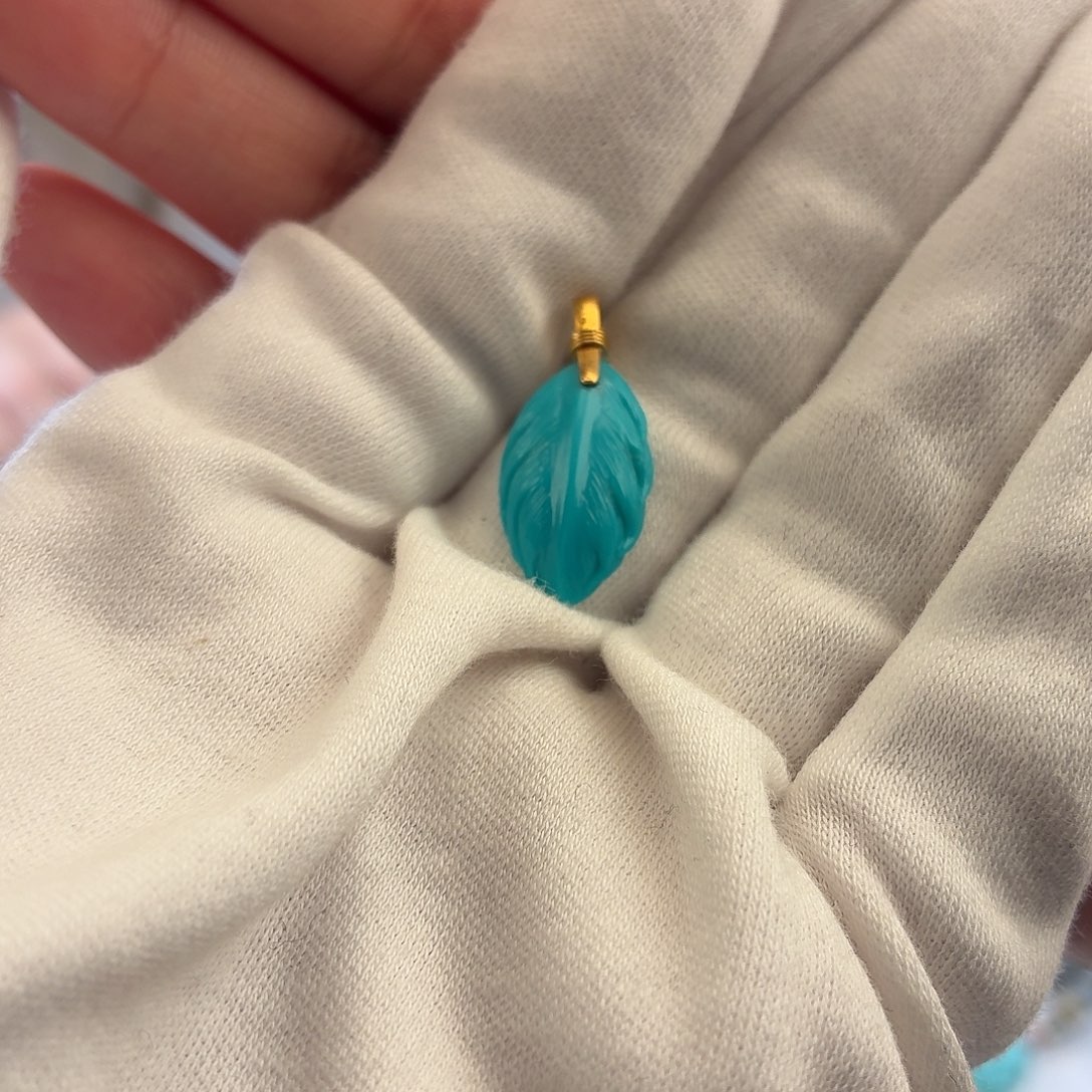 绿松石22K金镶嵌挂件