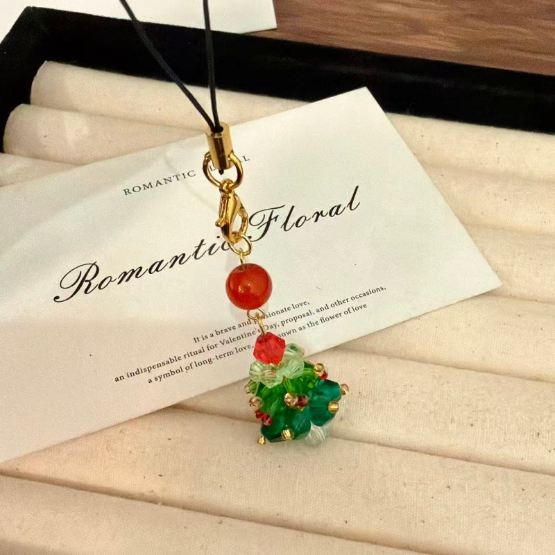 X2235红玛瑙圣诞树吊坠高端轻奢多样性发一