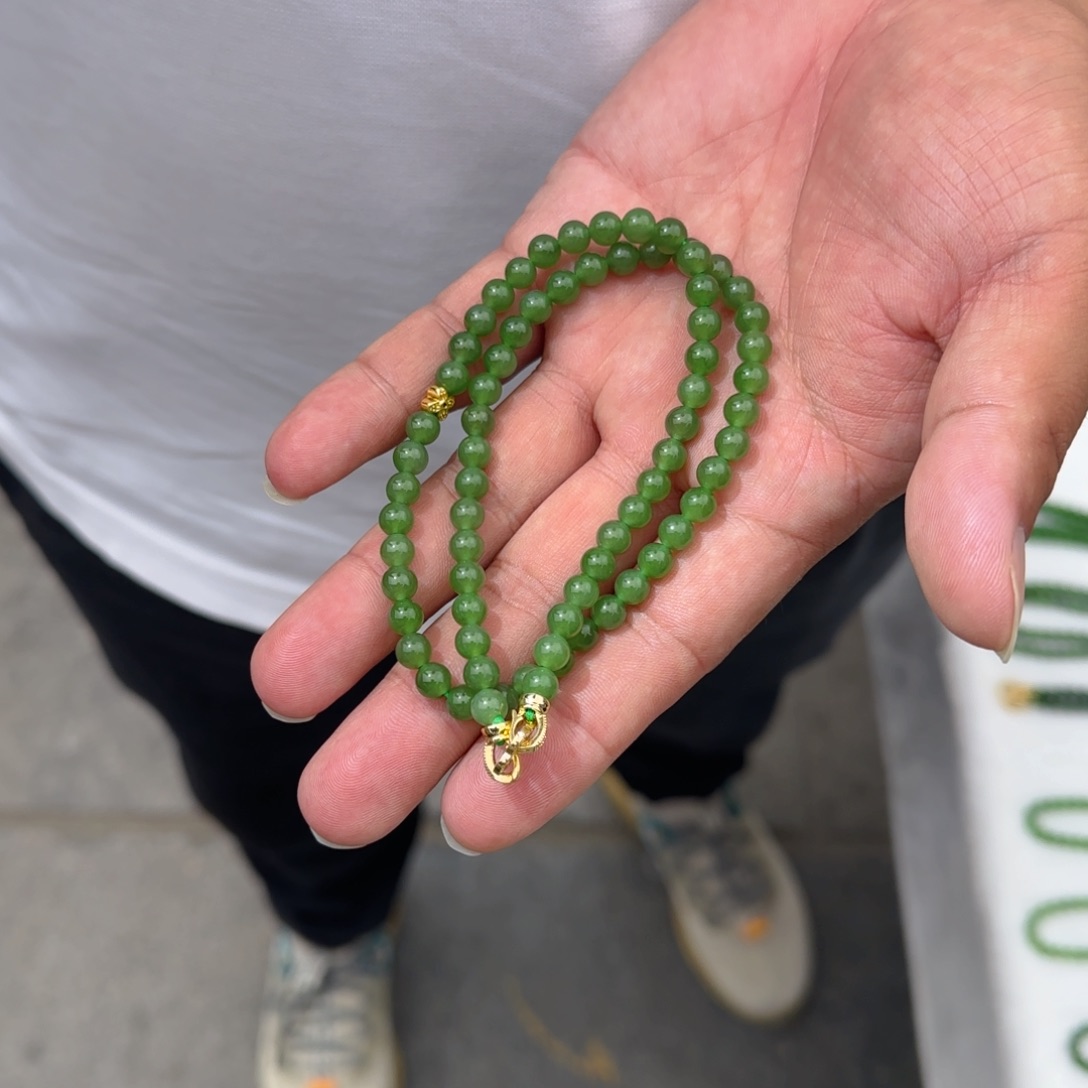 和田玉未镶嵌颈饰俄料老料纯净版卡6锁骨链