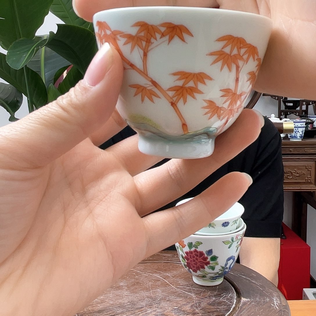 景德镇陶瓷竹子泛红