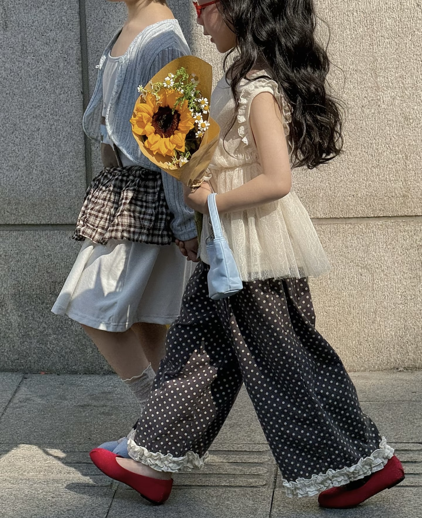 黑色韩版薄款汉服蕾丝复古ins女童宽松套装洋气