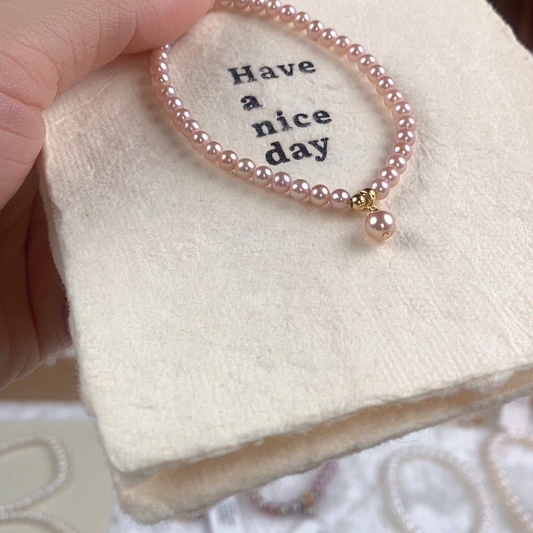 淡水珍珠银S925镶嵌手绳