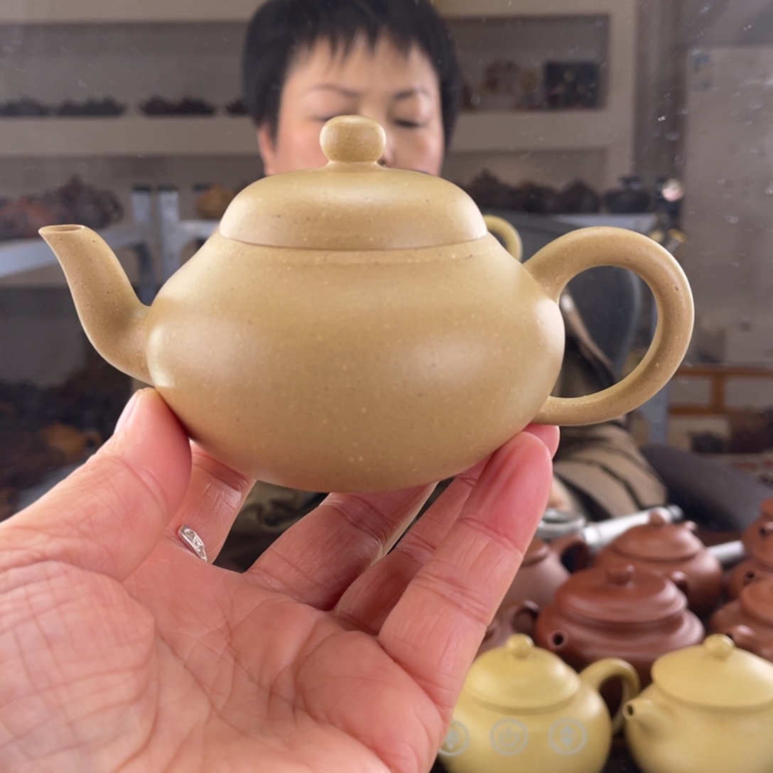 茶壶紫砂大水潭阴山梨皮绿全手工梨形150cc