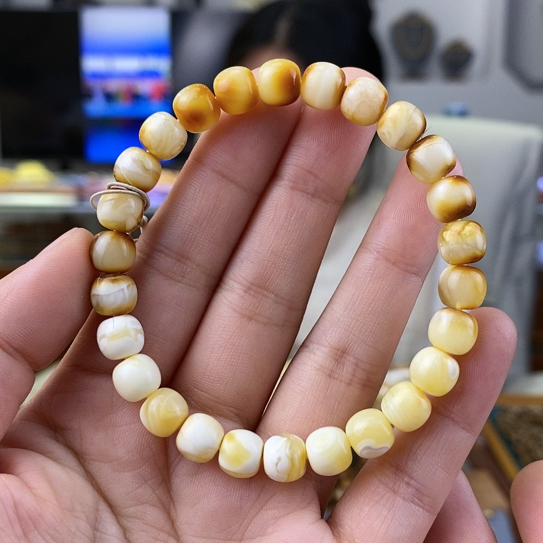 蜜蜡珠宝奇石未镶嵌蜜蜡手串8.0mm