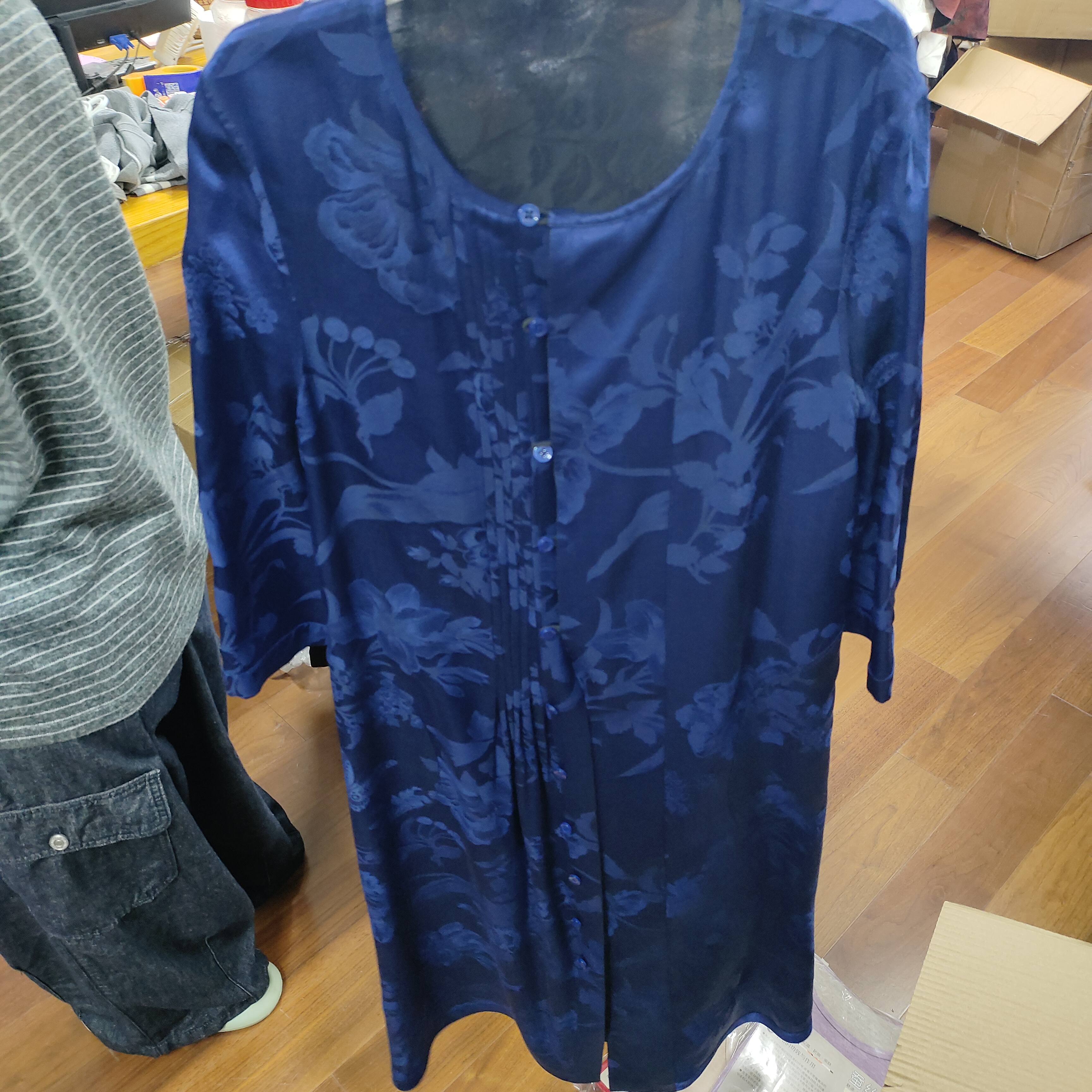 长袖提花短袖立领厚款长款裙子32372