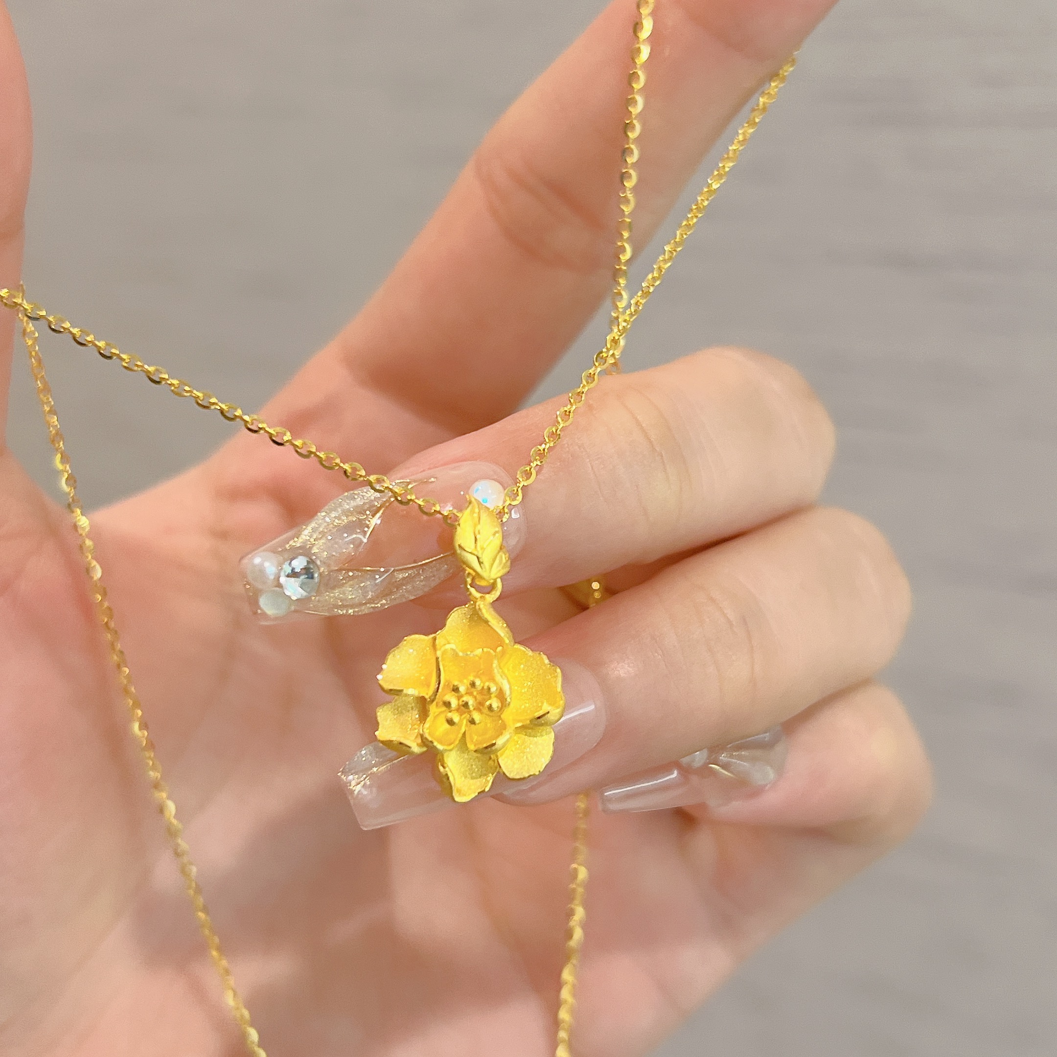 不支持七天无理由【牡丹花黄金套链】足金999