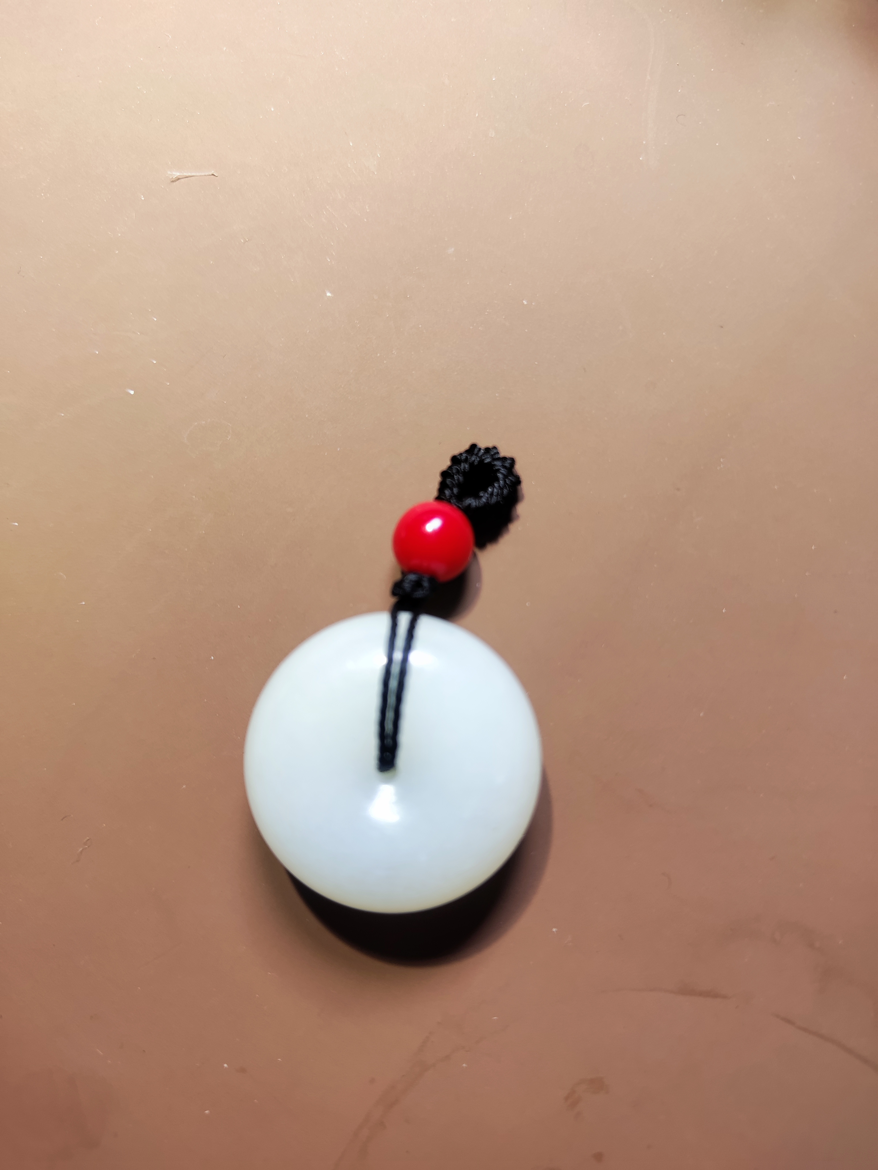 新疆和田玉平安扣，白，细