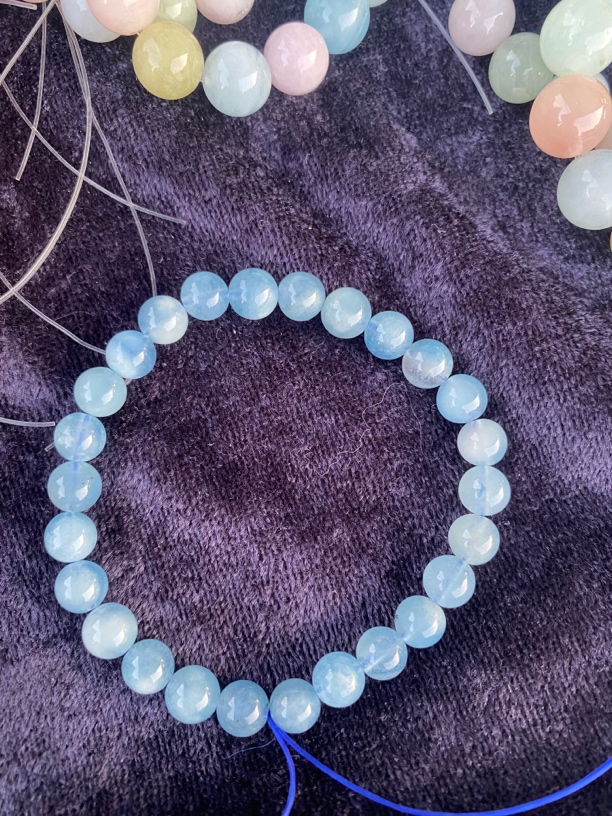 纯天然海蓝宝6mm-9mm