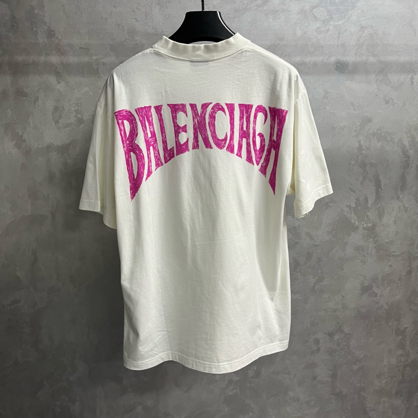 99新 Balenciaga/巴黎世家 白色纯色夏威夷椰树印花圆领短袖T恤/s